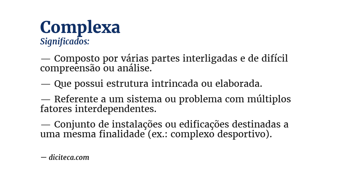 Significado de complexa