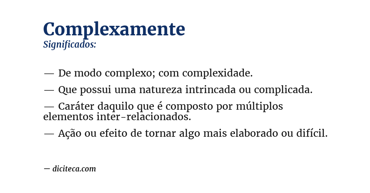 Significado de complexamente