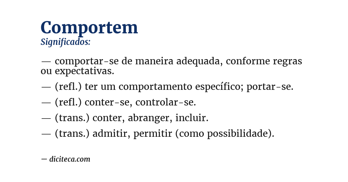Significado de comportem