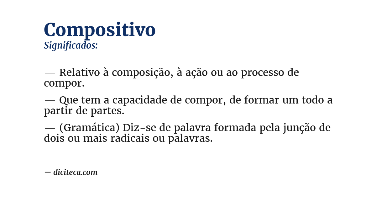 Significado de compositivo