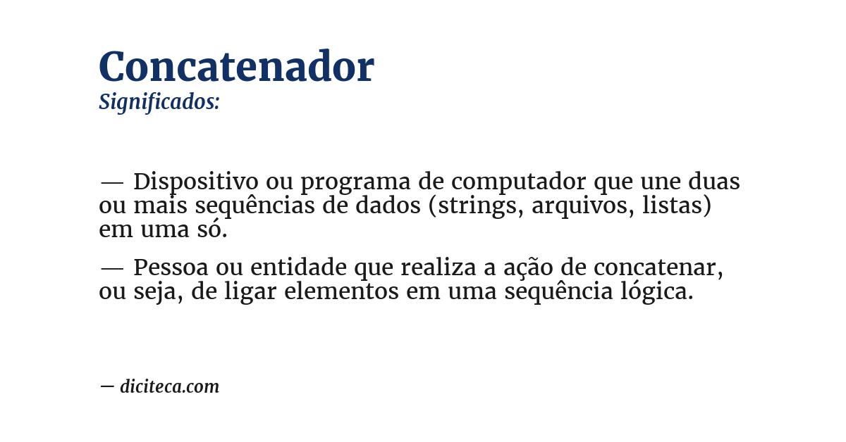 Significado de concatenador