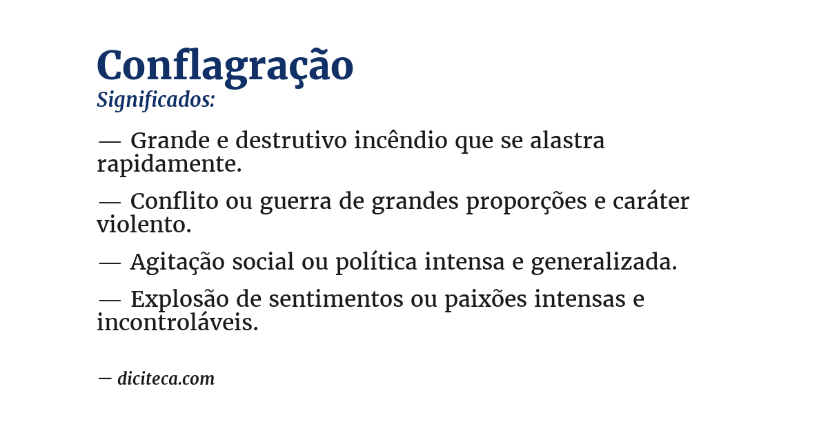 Significado de conflagração