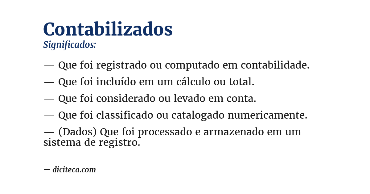 Significado de contabilizados