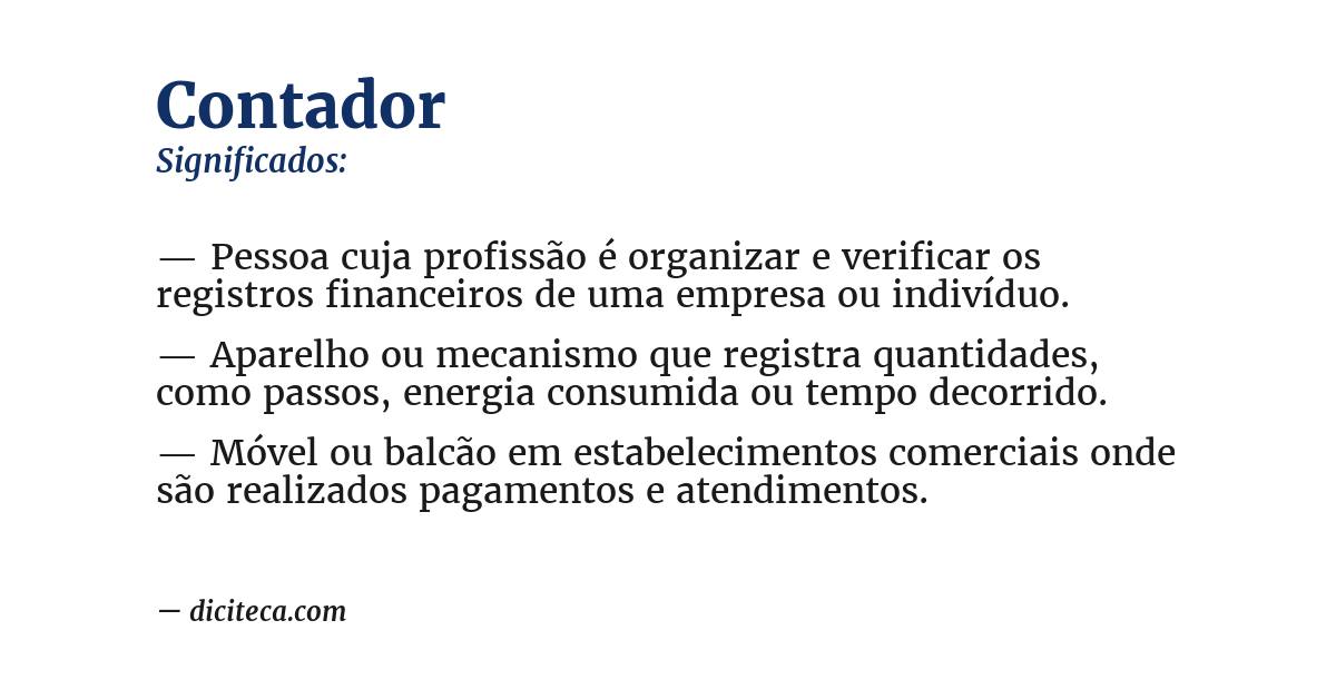 Significado de contador