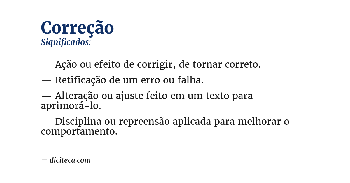 Significado de correção