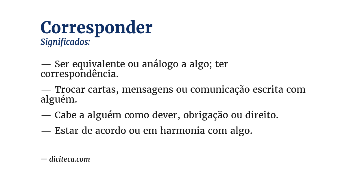 Significado de corresponder