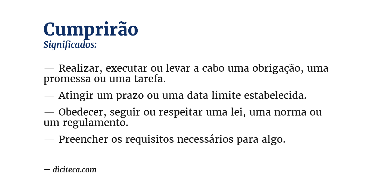Significado de cumprirão