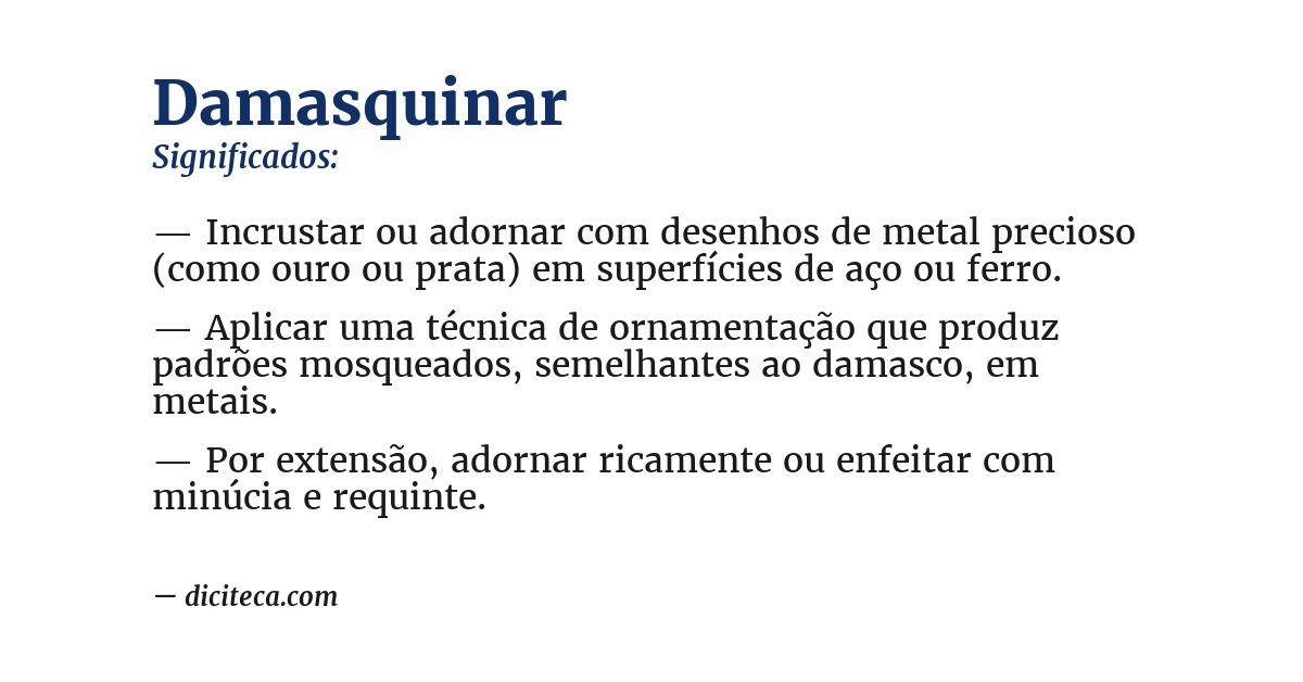 Significado de damasquinar