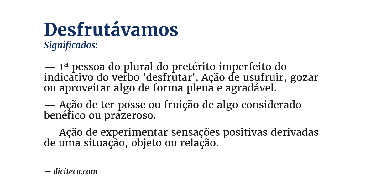 Significado de desfrutávamos