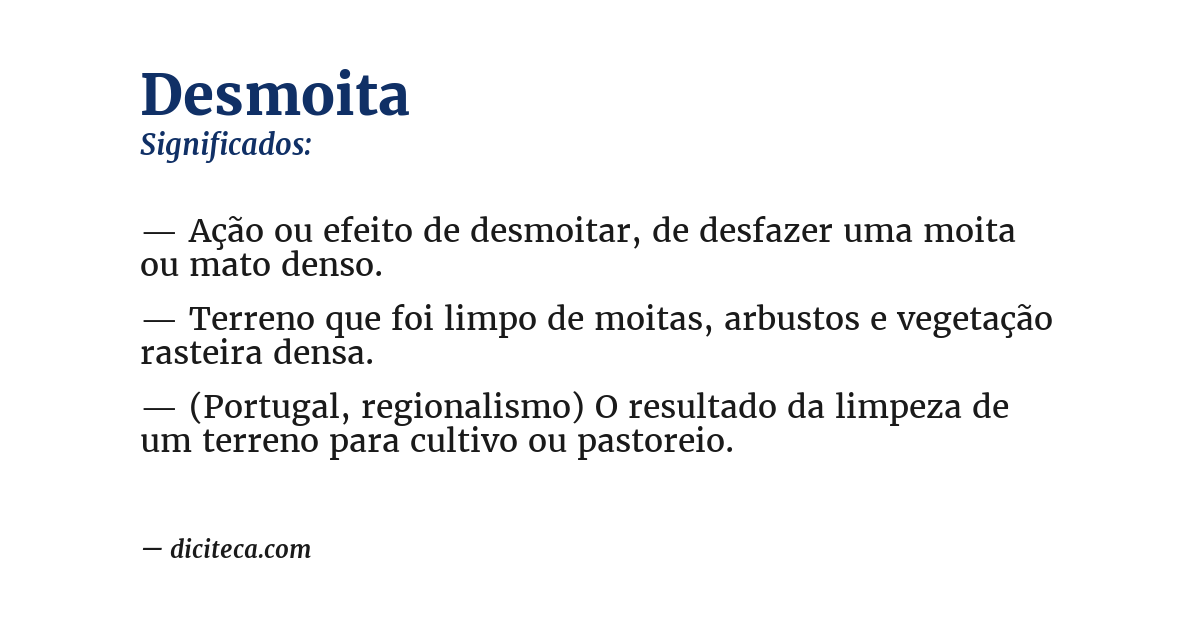 Significado de desmoita