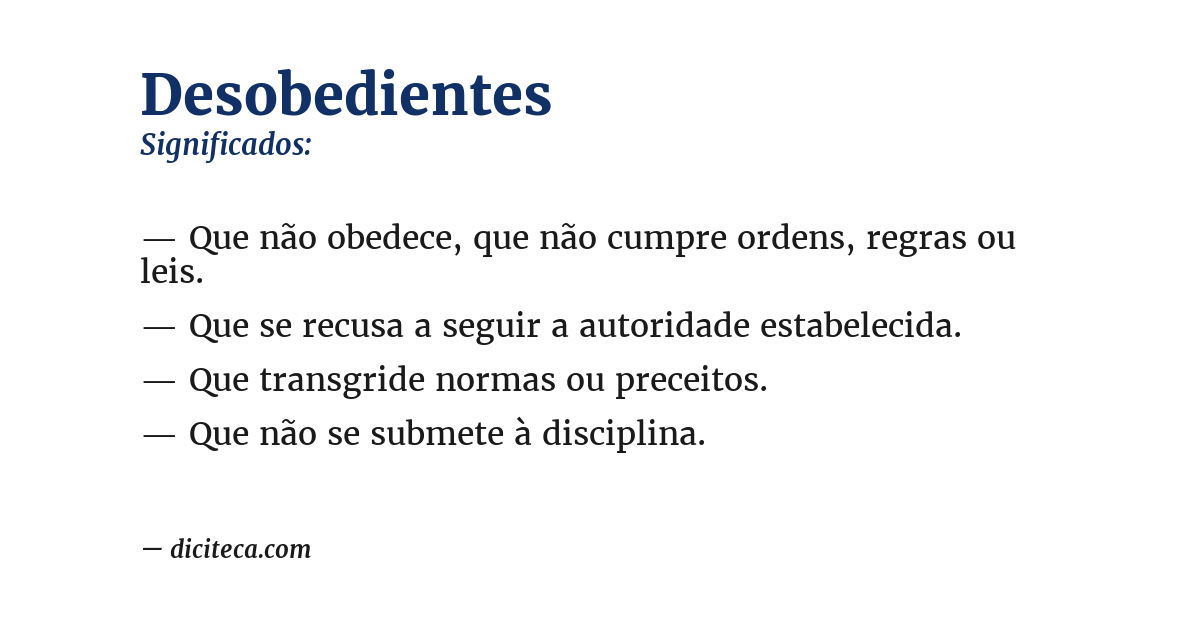 Significado de desobedientes