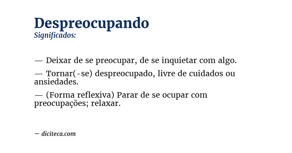 Significado de despreocupando