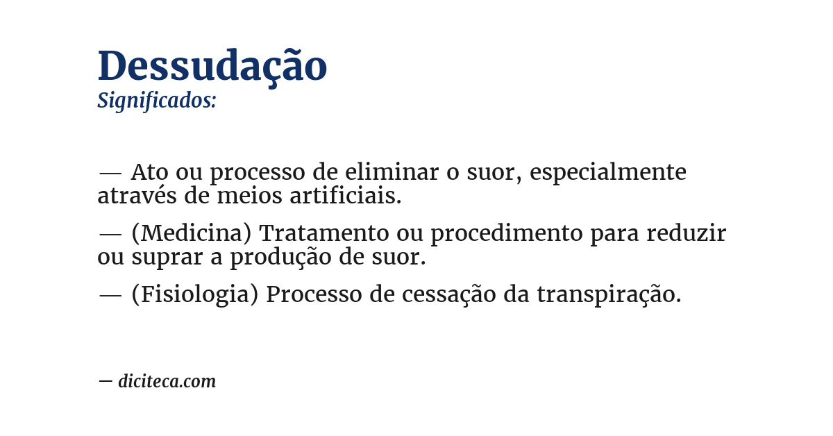 Significado de dessudação
