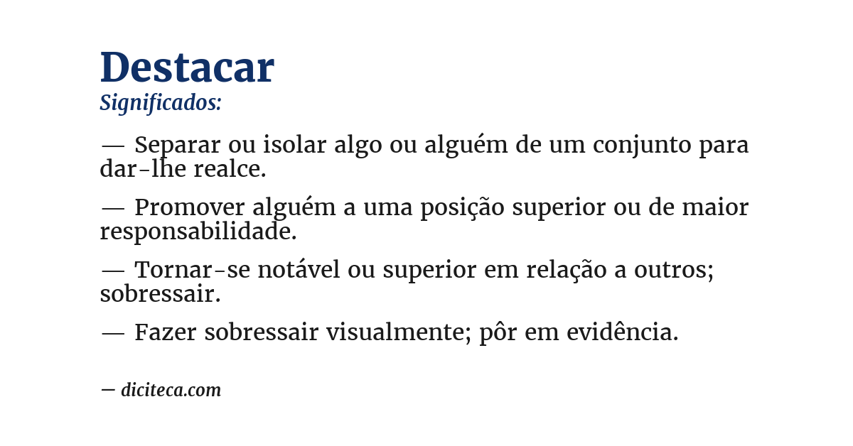Significado de destacar