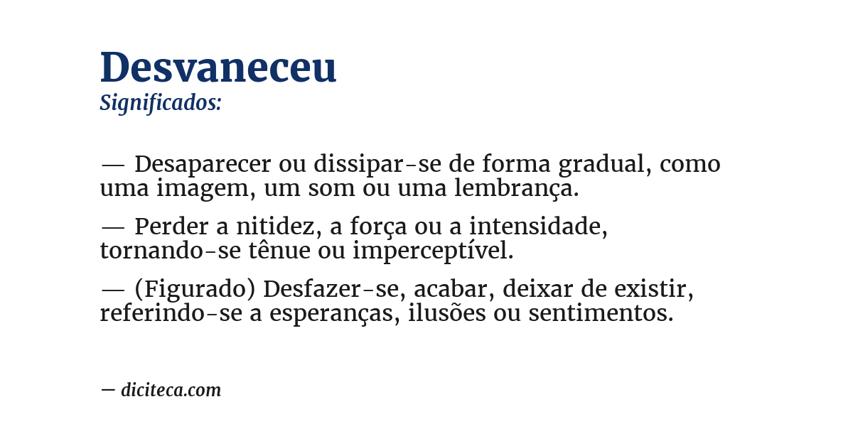 Significado de desvaneceu