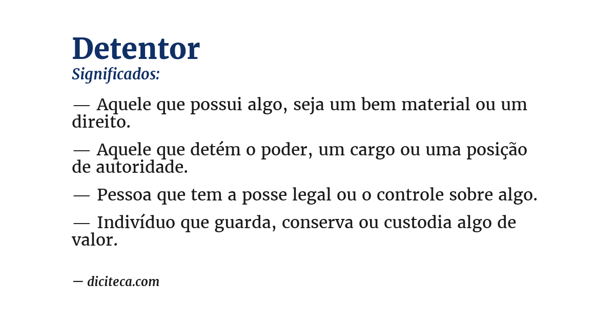 Significado de detentor
