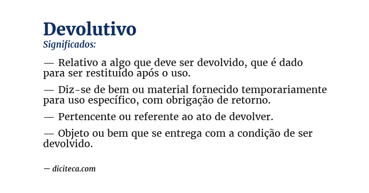 Significado de devolutivo