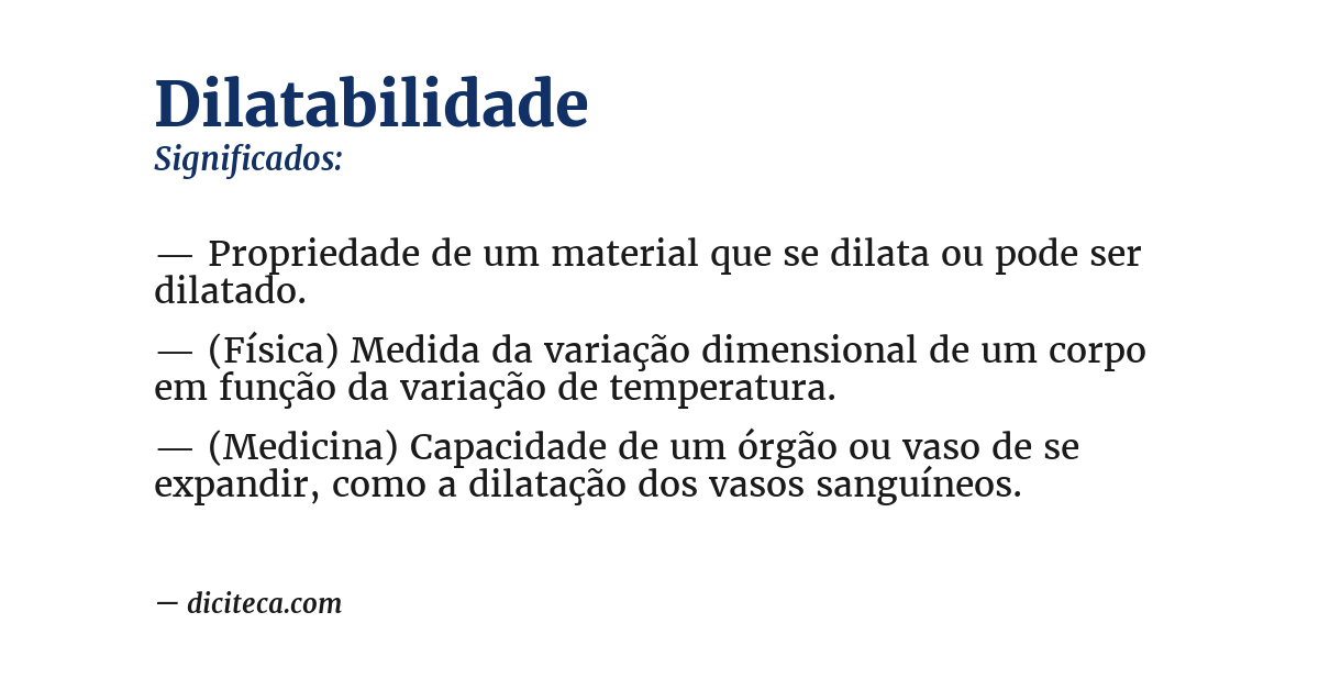 Significado de dilatabilidade
