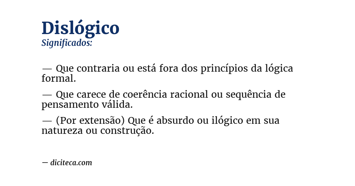 Significado de dislógico