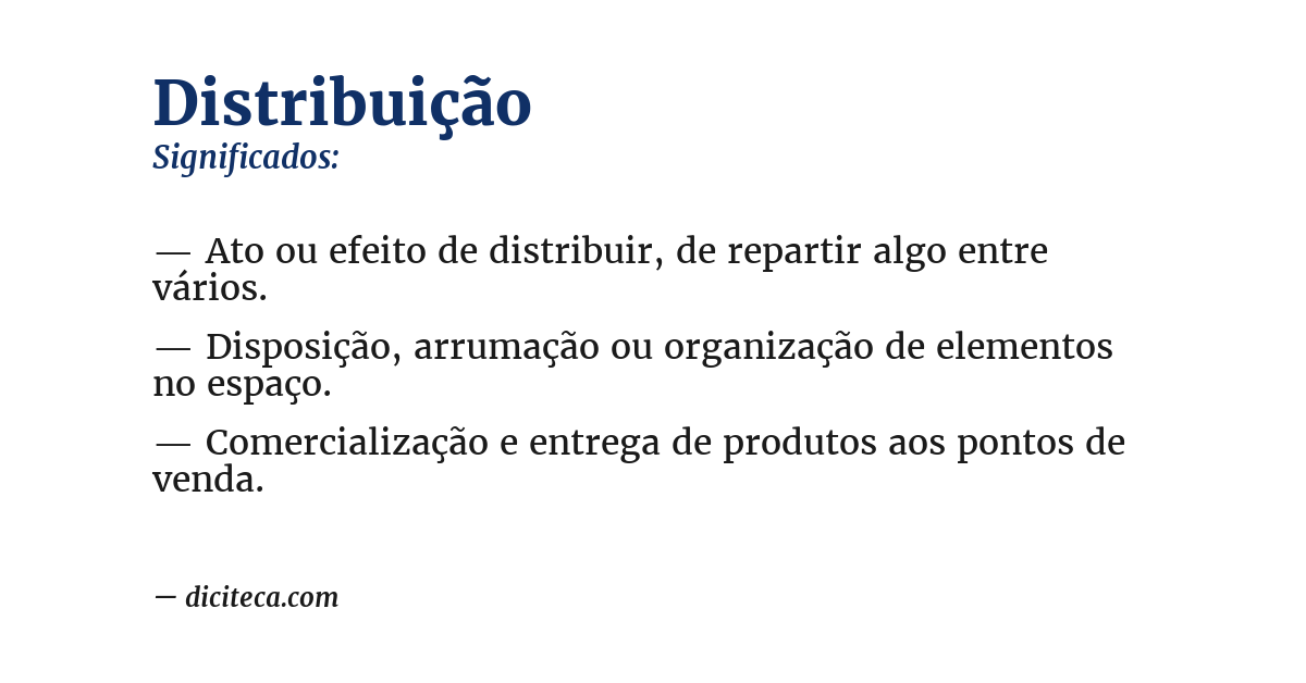 Significado de distribuição