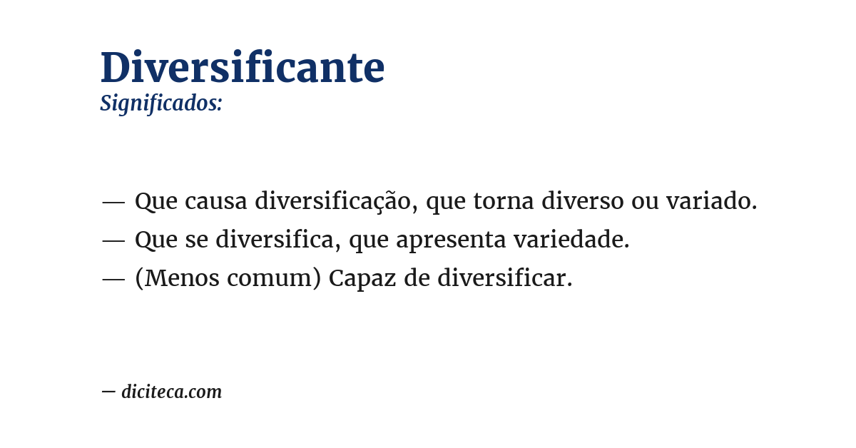 Significado de diversificante