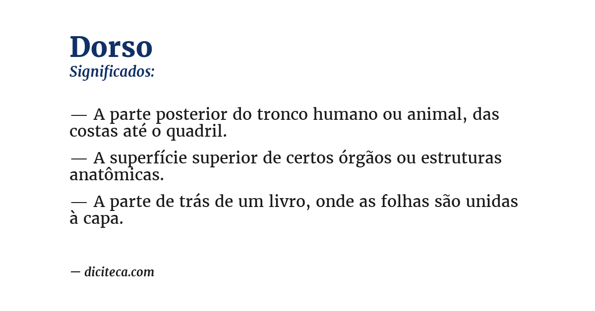 Significado de dorso