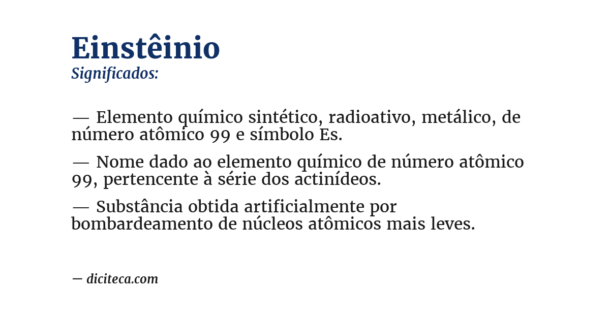 Significado de einstêinio