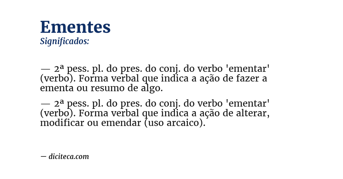 Significado de ementes