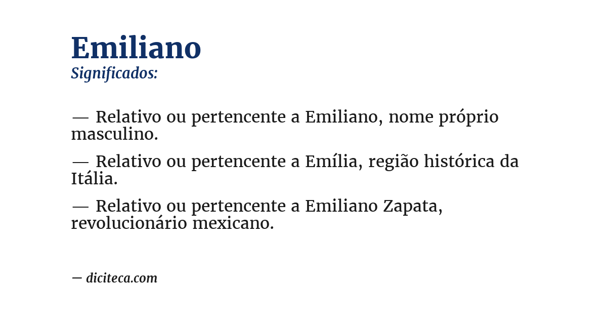 Significado de emiliano