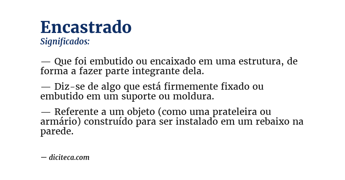 Significado de encastrado