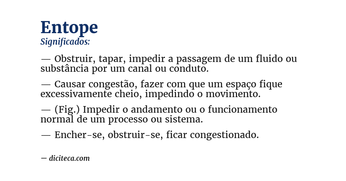 Significado de entope