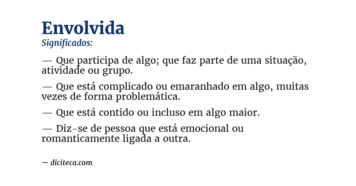 Significado de envolvida
