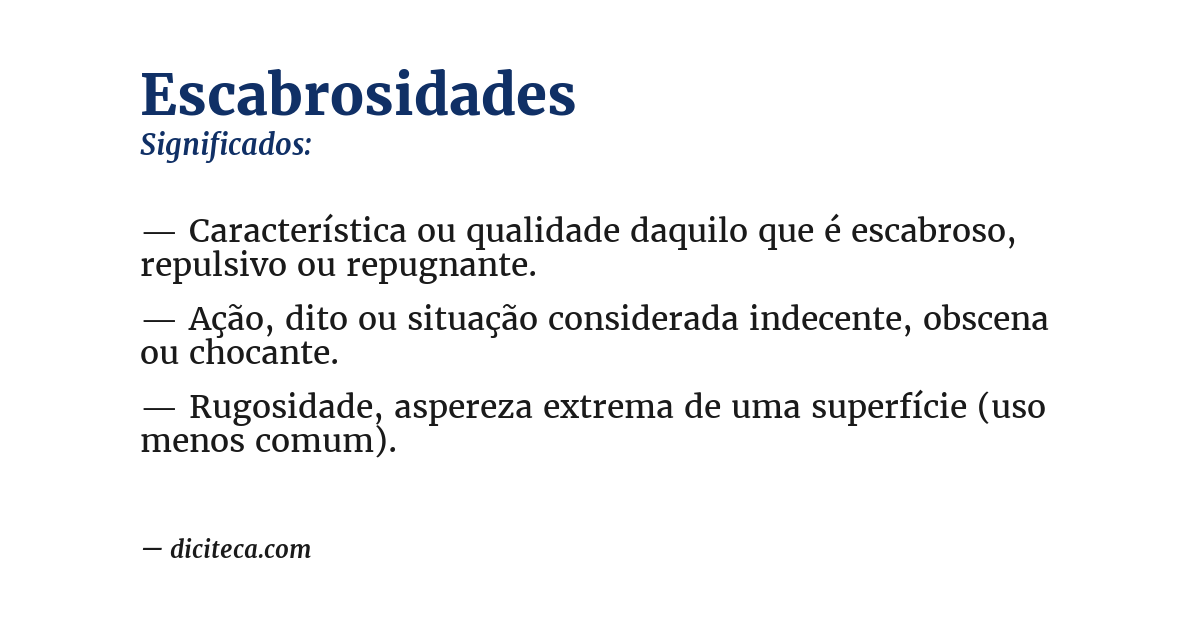 Significado de escabrosidades