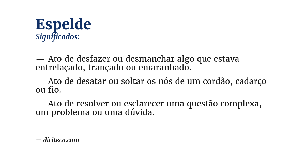 Significado de espelde