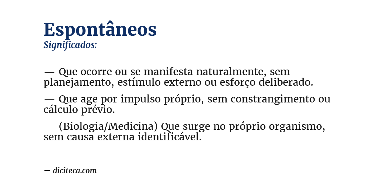 Significado de espontâneos