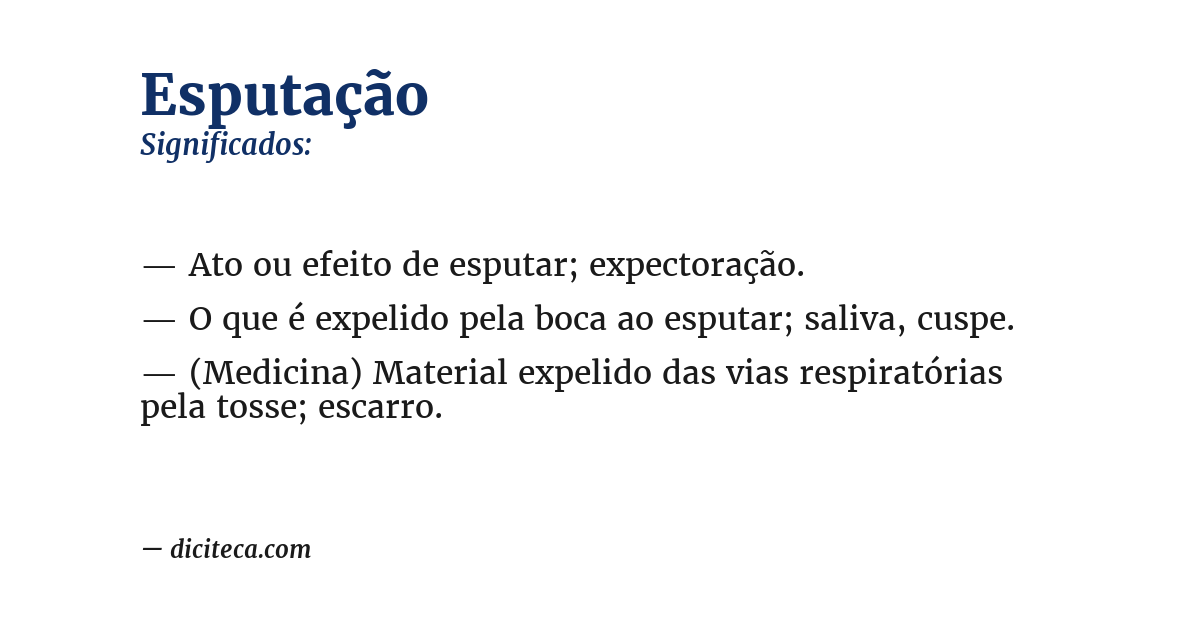Significado de esputação