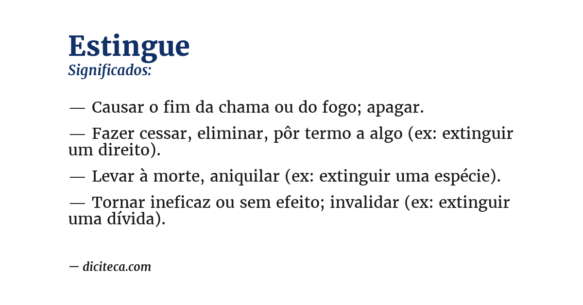Significado de estingue