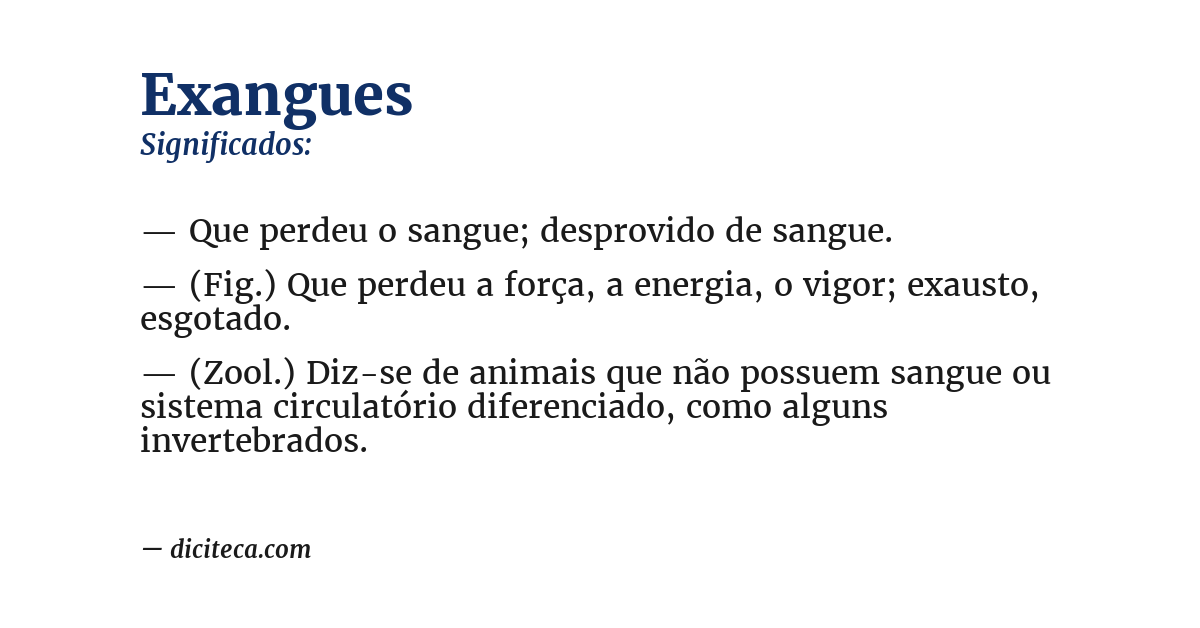 Significado de exangues
