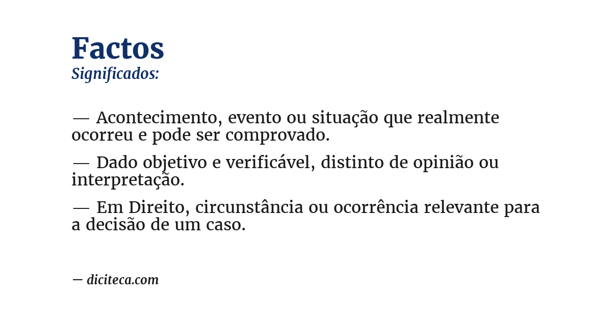 Significado de factos