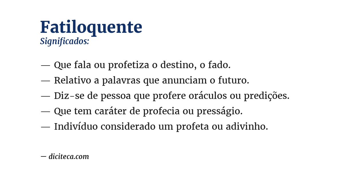 Significado de fatiloquente