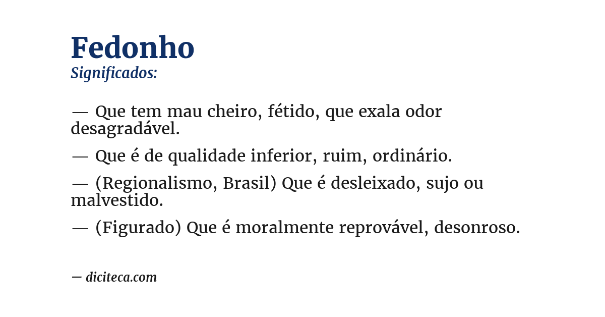 Significado de fedonho
