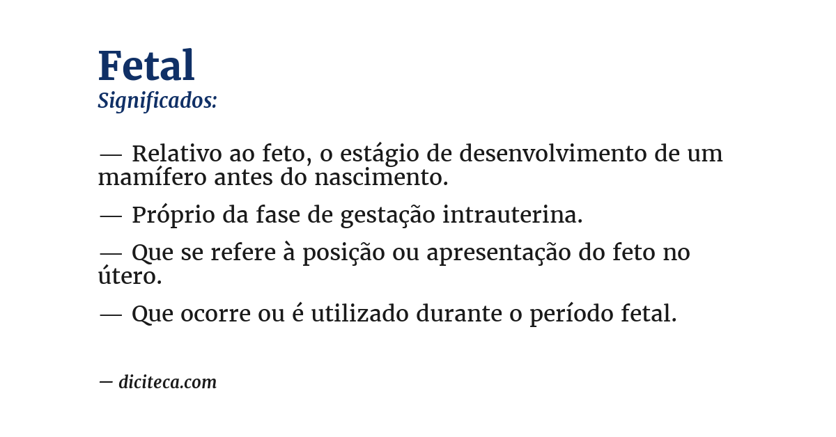 Significado de fetal