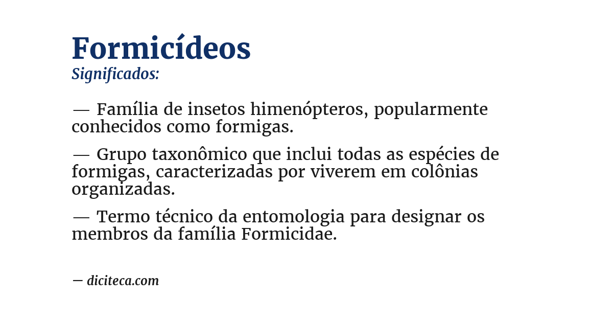 Significado de formicídeos