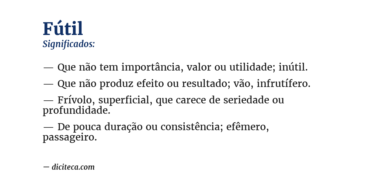Significado de fútil