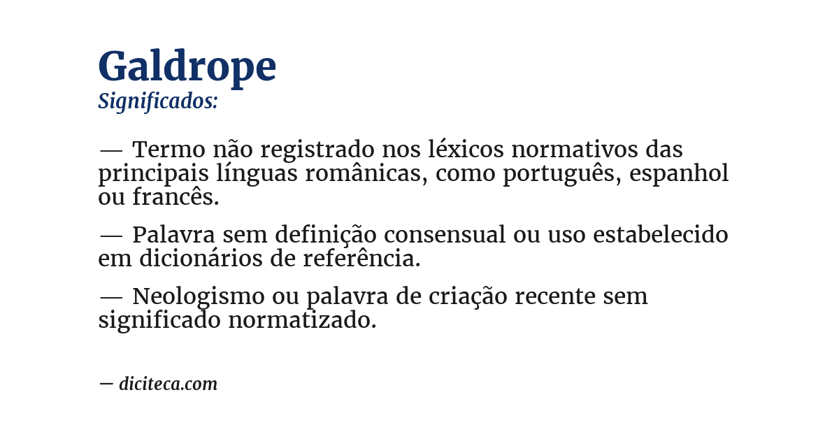 Significado de galdrope