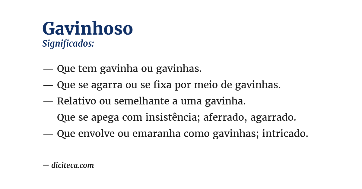 Significado de gavinhoso