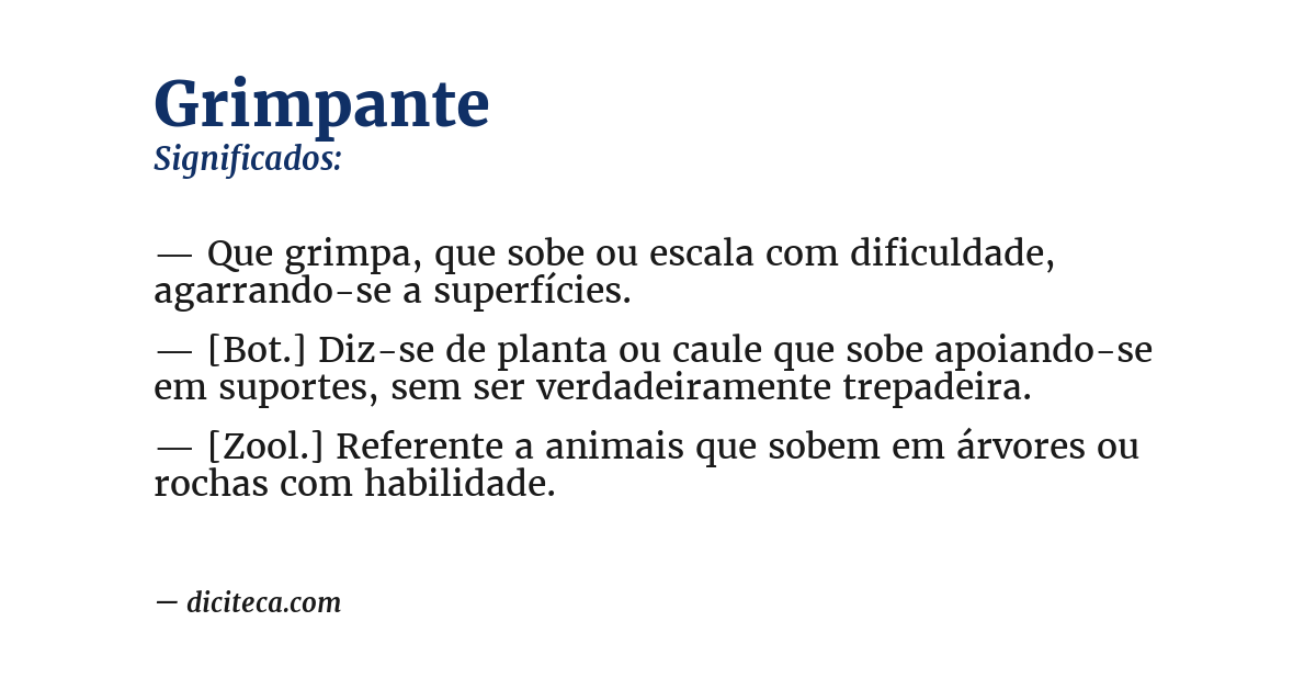 Significado de grimpante