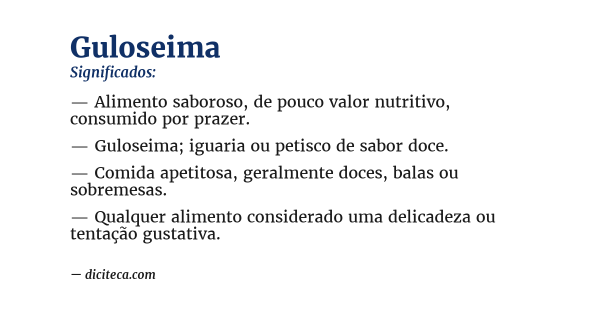 Significado de guloseima