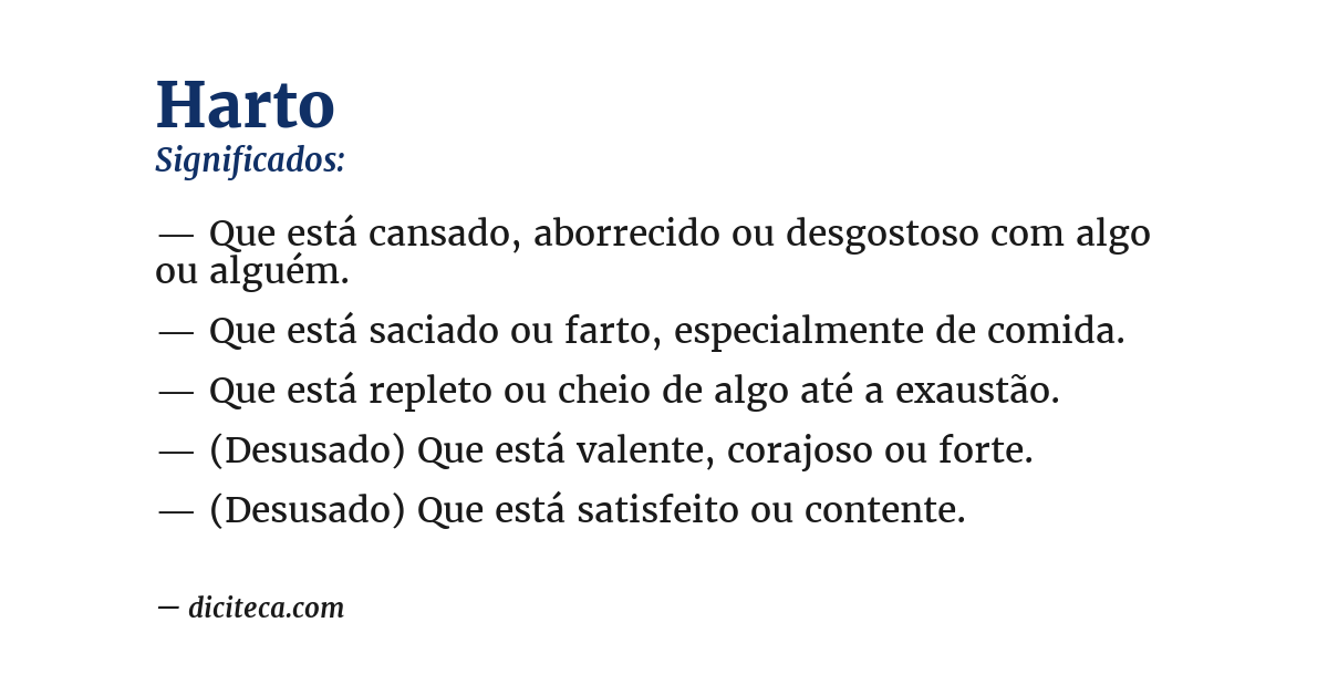 Significado de harto