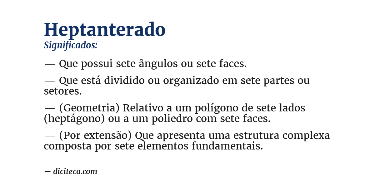 Significado de heptanterado